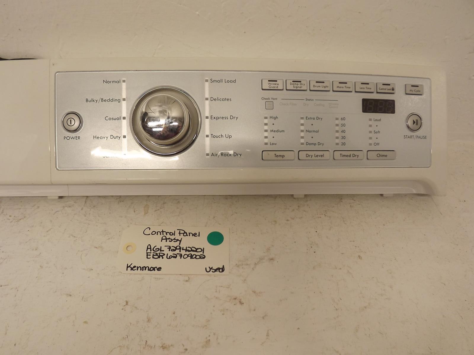 Kenmore Dryer AGL72942201 EBR62709002 Control Panel Assy Used Kenmore Dryer AGL72942201 EBR62709002 Control Panel Assy Used